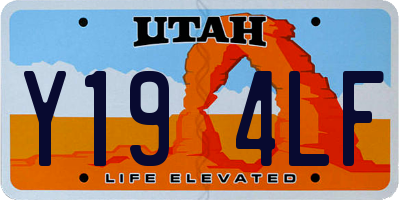 UT license plate Y194LF