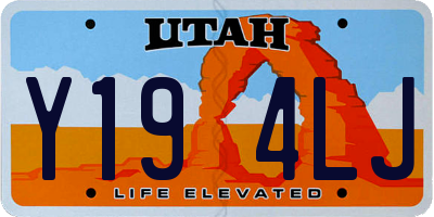 UT license plate Y194LJ