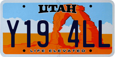 UT license plate Y194LL