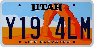 UT license plate Y194LM