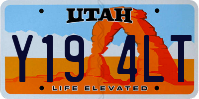 UT license plate Y194LT