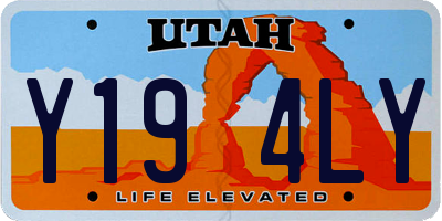 UT license plate Y194LY
