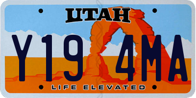 UT license plate Y194MA