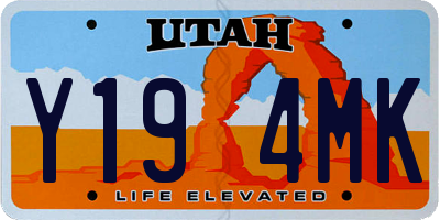 UT license plate Y194MK
