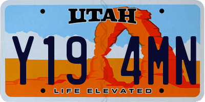 UT license plate Y194MN