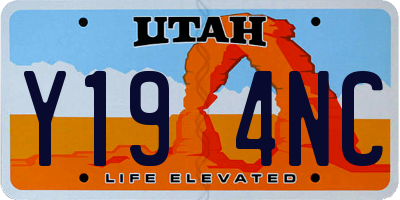 UT license plate Y194NC