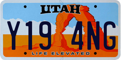 UT license plate Y194NG