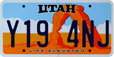 UT license plate Y194NJ