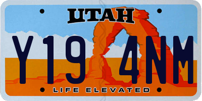 UT license plate Y194NM