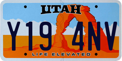UT license plate Y194NV