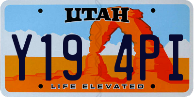 UT license plate Y194PI