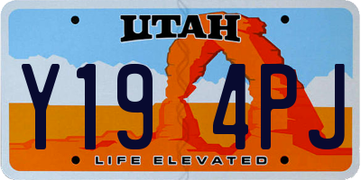 UT license plate Y194PJ