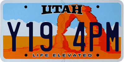 UT license plate Y194PM
