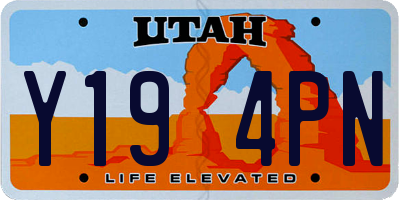 UT license plate Y194PN