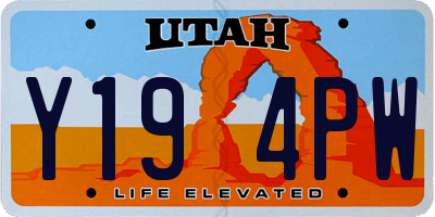 UT license plate Y194PW