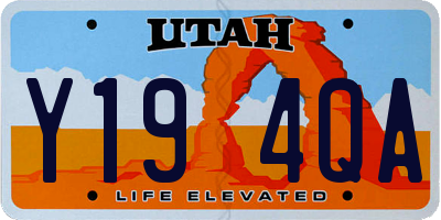 UT license plate Y194QA