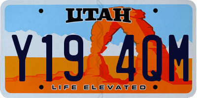 UT license plate Y194QM