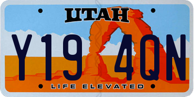 UT license plate Y194QN