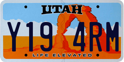 UT license plate Y194RM