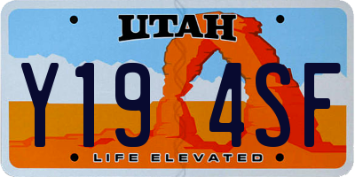 UT license plate Y194SF