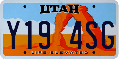 UT license plate Y194SG