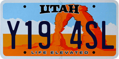 UT license plate Y194SL