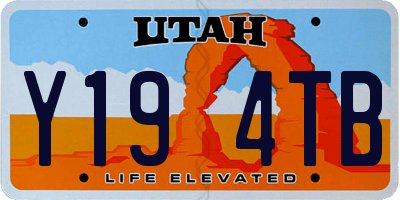 UT license plate Y194TB
