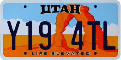 UT license plate Y194TL