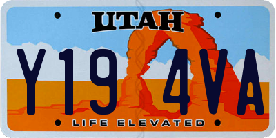 UT license plate Y194VA