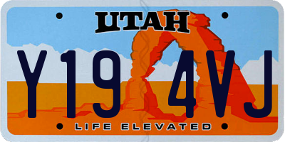 UT license plate Y194VJ