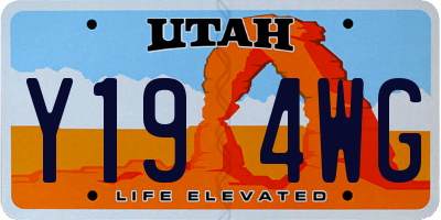UT license plate Y194WG