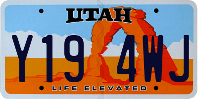 UT license plate Y194WJ