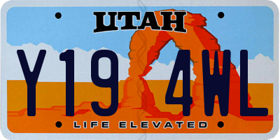 UT license plate Y194WL