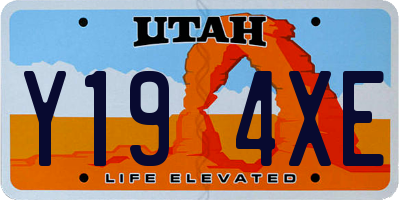 UT license plate Y194XE