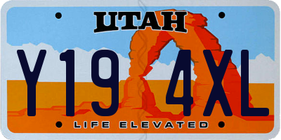UT license plate Y194XL