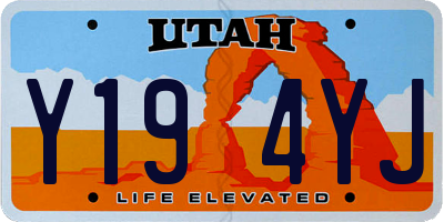 UT license plate Y194YJ