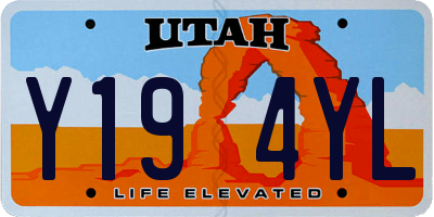 UT license plate Y194YL