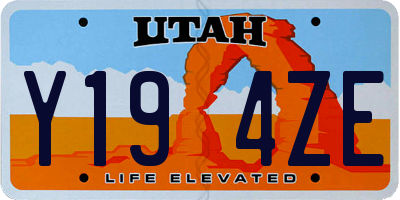 UT license plate Y194ZE