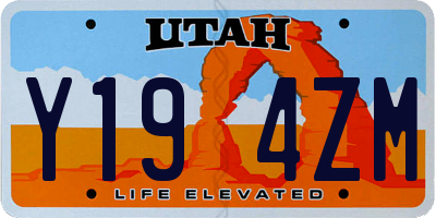 UT license plate Y194ZM