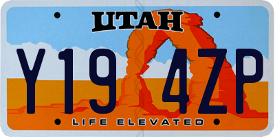 UT license plate Y194ZP