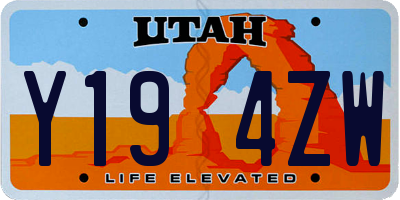 UT license plate Y194ZW