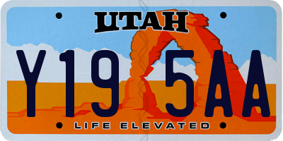 UT license plate Y195AA