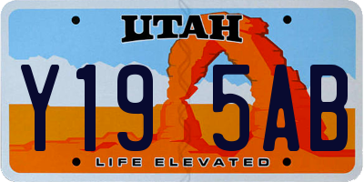 UT license plate Y195AB
