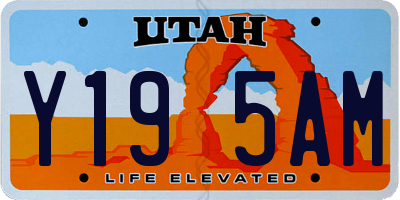 UT license plate Y195AM