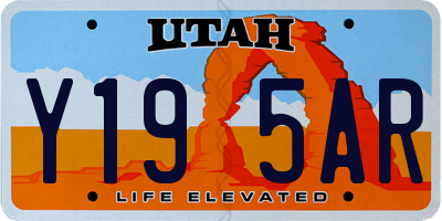 UT license plate Y195AR