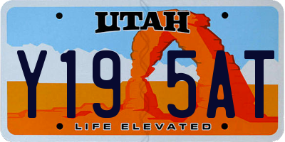UT license plate Y195AT