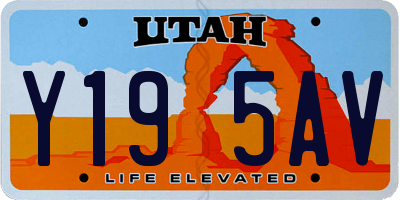 UT license plate Y195AV