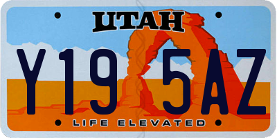 UT license plate Y195AZ
