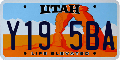 UT license plate Y195BA