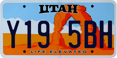 UT license plate Y195BH